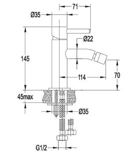 Смеситель для биде Omnires Y золото Y1220GL